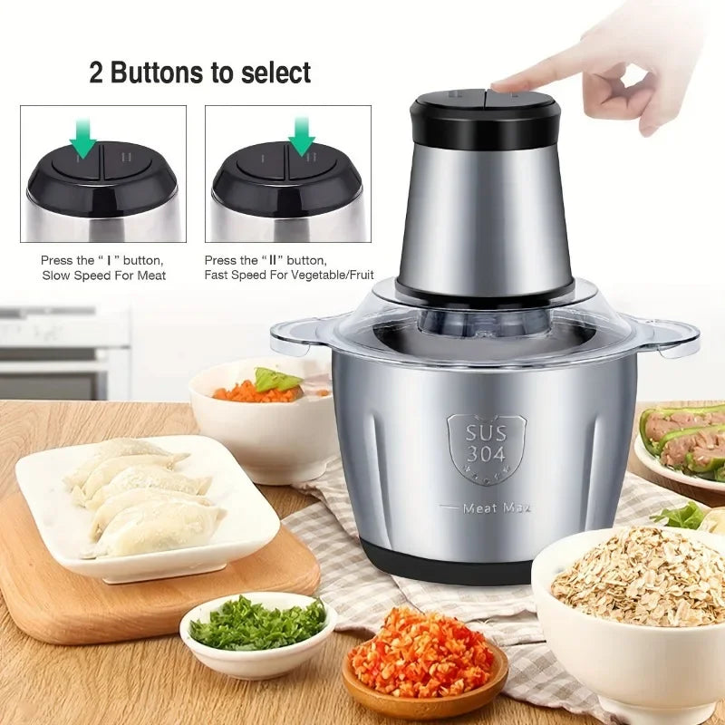 QuickDice™ Electric Meat Grinder 2L/3L – Stainless Steel Food Processor